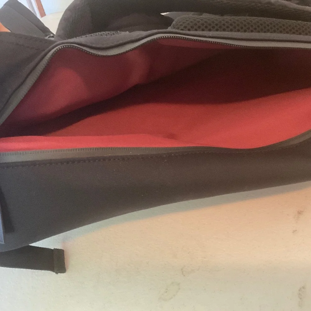 Kapten & Son‎ Lund Black Roll Top Padded Bookbag Red Lining RARE